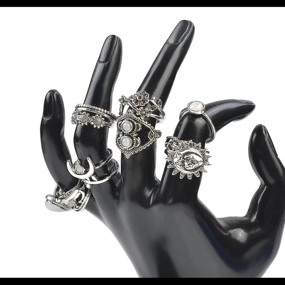 14pc Boho Midi-Ring Set - Picture 2 of 3